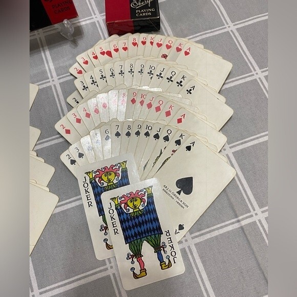 1958 Stig Lindberg Oberg & Son 2 Deck Playing Cards 465 Comedia Sweden Rare MCM - Picture 11 of 12